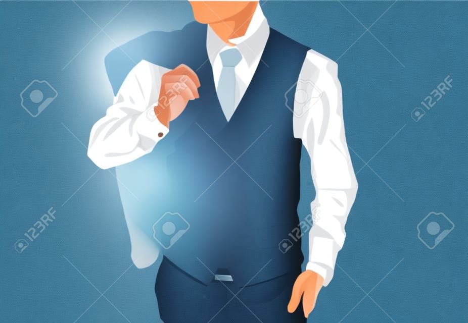 ビジネスマン、スーツを着ている色の男性のイラスト