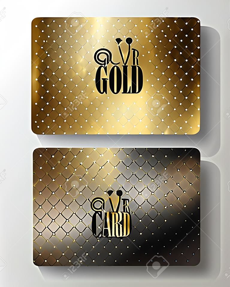 Gouden metalen kaarten met structuur