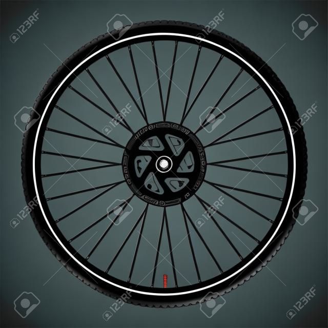 黑色剪影矢量自行車輪