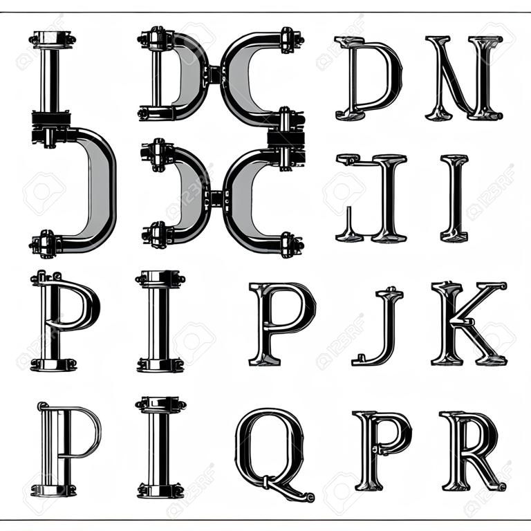 Chromrohr Alphabet Buchstaben Teil 2