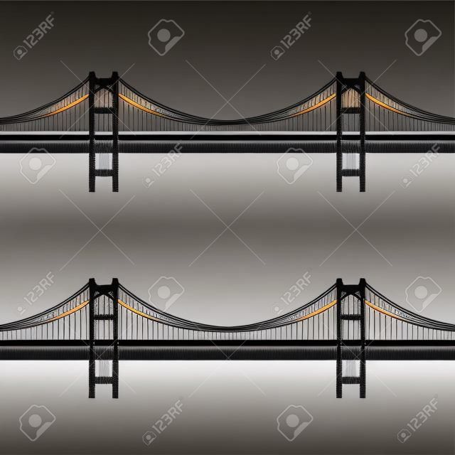 векторный металлический кабель подвесной мост черный символ