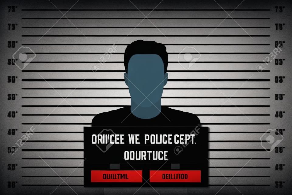 Creative vector illustration of police lineup, mugshot template with a table isolated on transparent background. Art design silhouette of anonymous. Abstract concept graphic element.