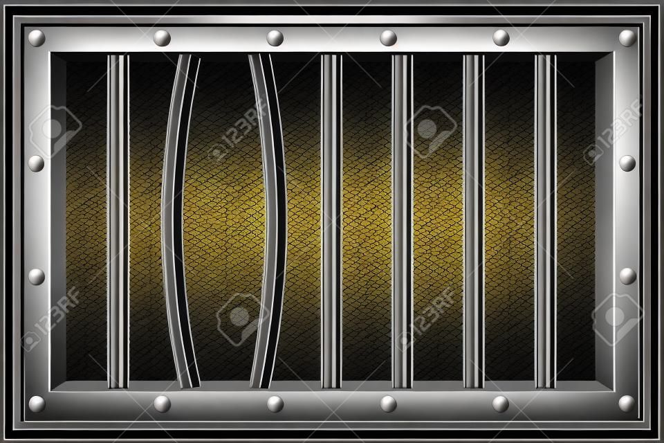 투명 한 배경에 고립 된 금속 현실적인 상세한 감옥 바 창의 크리에이 티브 벡터 일러스트 레이 션. 예술 디자인 감옥에서 자유로 탈출합니다. 추상 개념 그래픽 요소