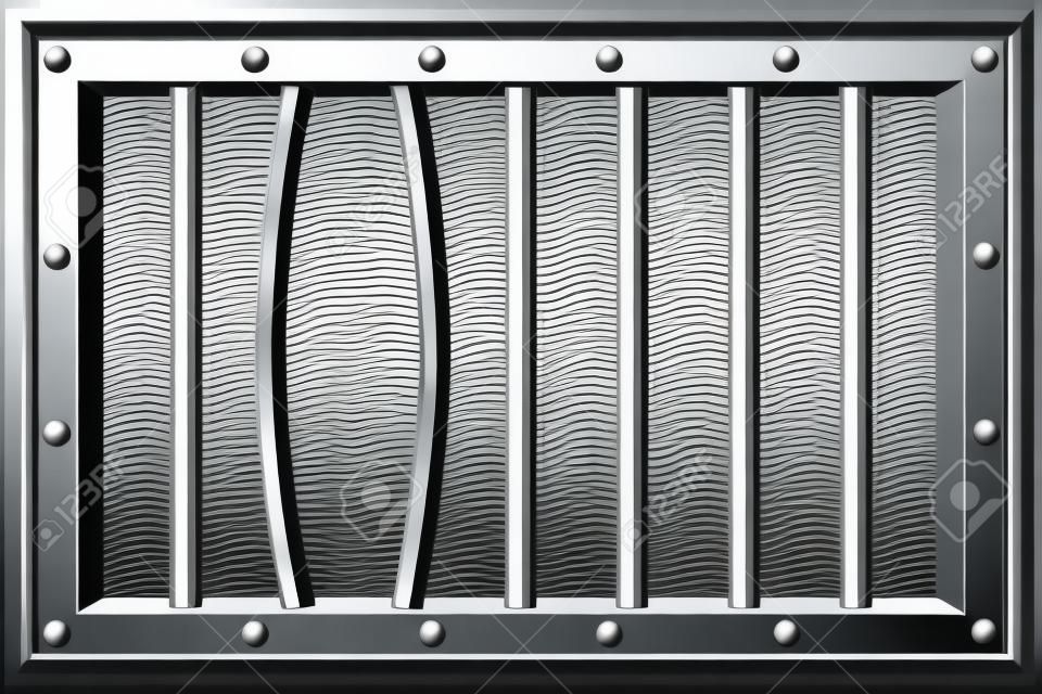 Creative vector illustration of metal realistic detailed prison bars window isolated on transparent background. Art design jail break way out to freedom. Abstract concept graphic element