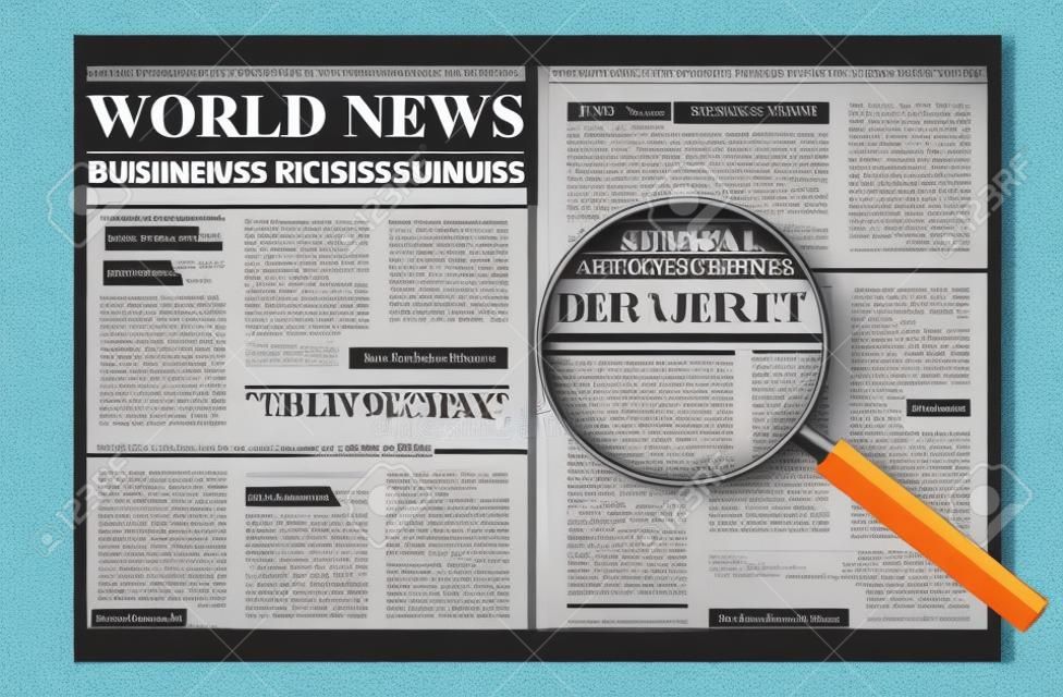 Creative vector illustration of daily newspaper journal, business promotional news isolated on transparent background. Art design mockup template. Abstract concept graphic typographic print element.