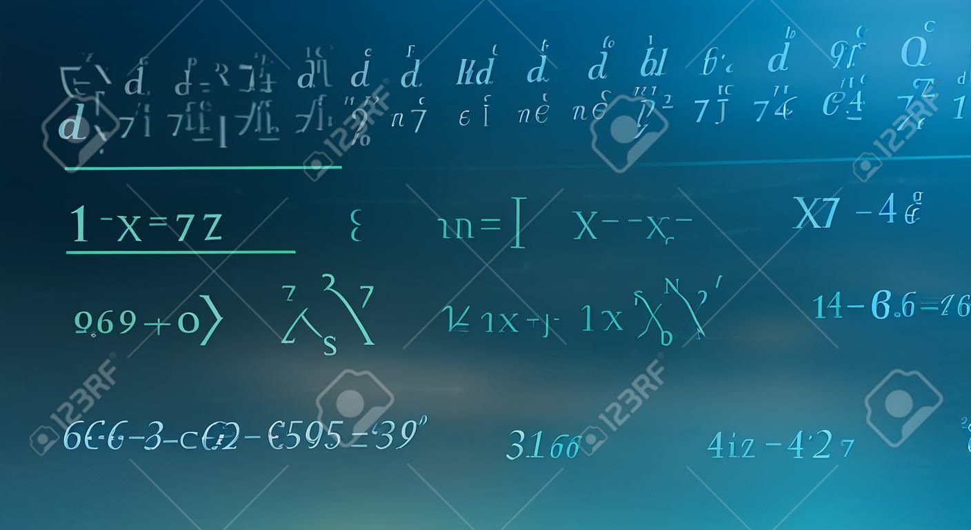 Creative vector illustration of math equation, mathematical, arithmetic, physics formulas background. Art design screen, blackboard template. Abstract concept graphic element.