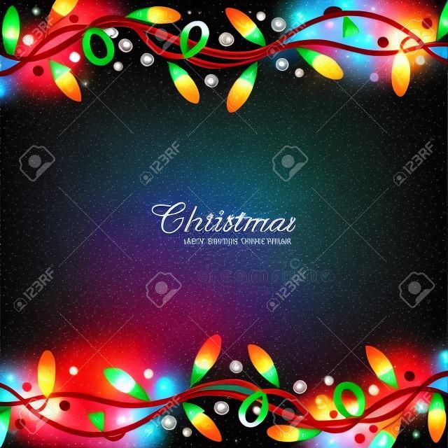 Beautiful artistic decorative christmas lights card background