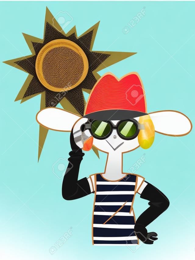 Woman that the sun protection