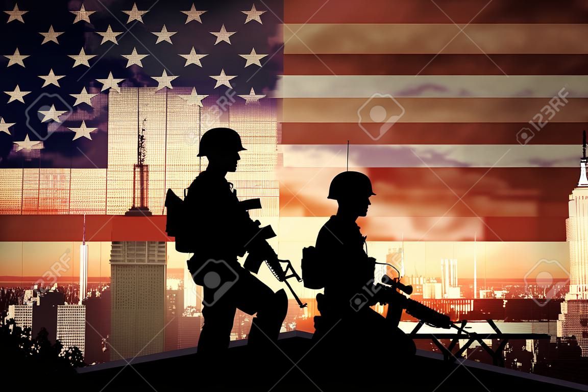 silhouettes of any Soldiers in new york