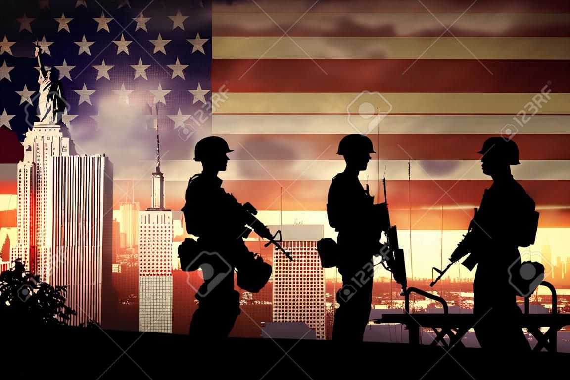 silhouettes of any Soldiers in new york