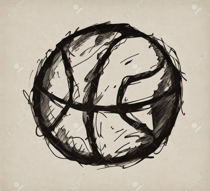 Grunge kosárlabda doodle