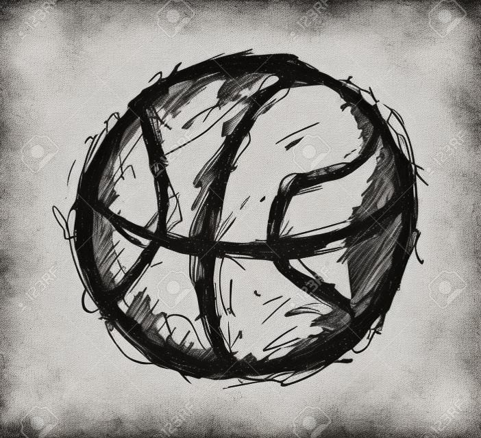 Grunge kosárlabda doodle