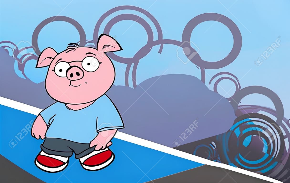 pig kid cartoon background 