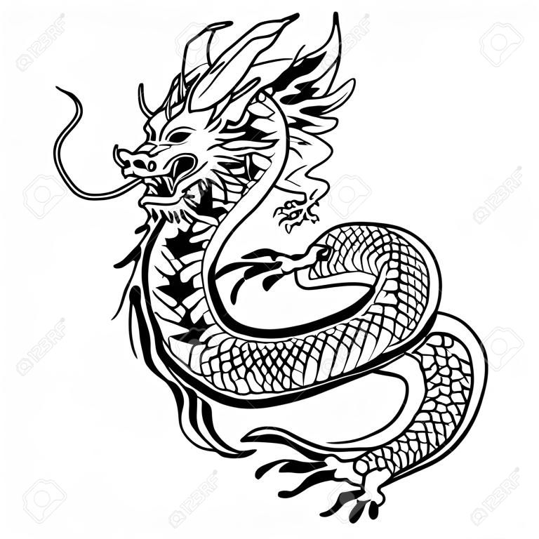 japanese dragon tattoo tshirt in vector format