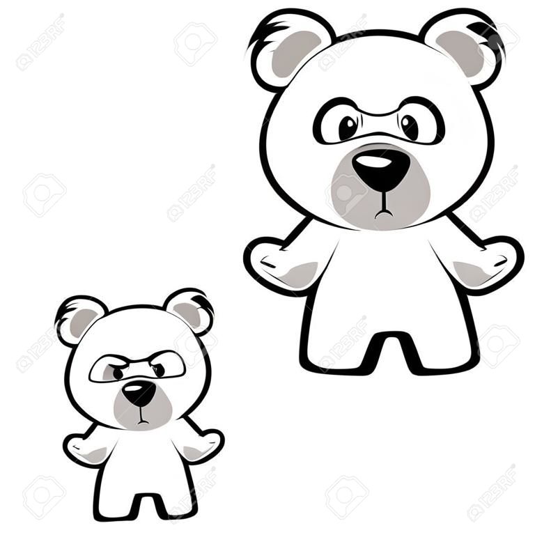 little chibi polar bear kid cartoon expression pack collection in vector format