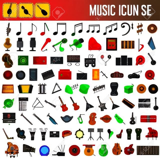conjunto de ícones de instrumentos musicais
