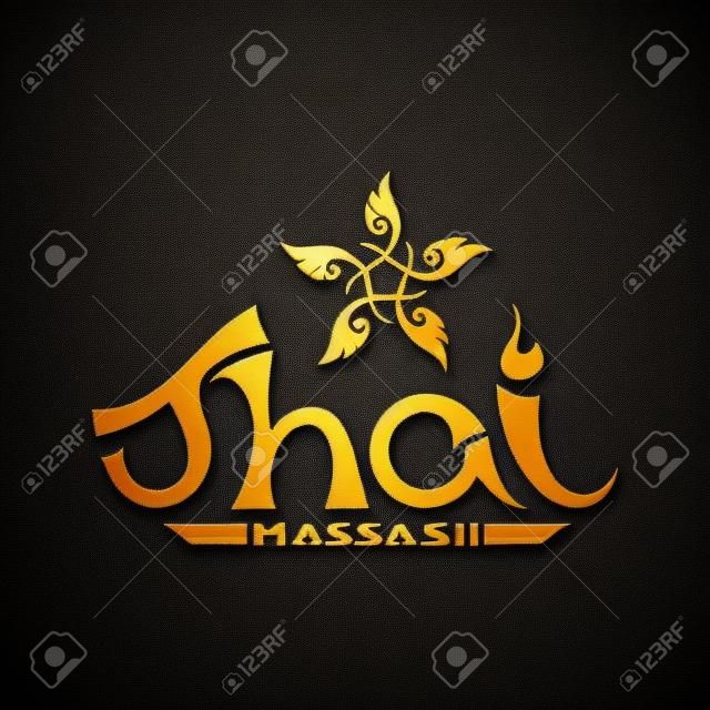 Logotipo para massagem tailandesa com ornamento tailandês tradicional, padrão el