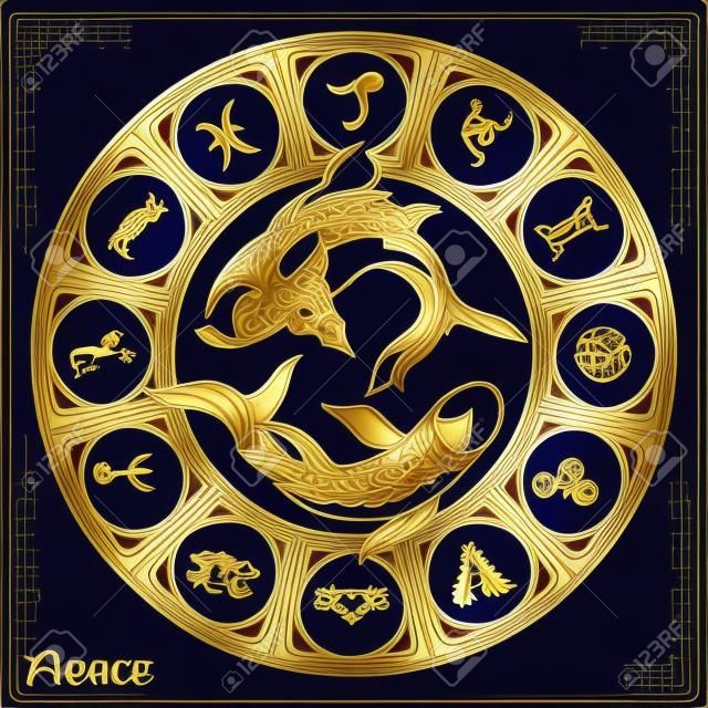Zodiac teken. Astrologische horoscoop collectie. Vector illustratie
