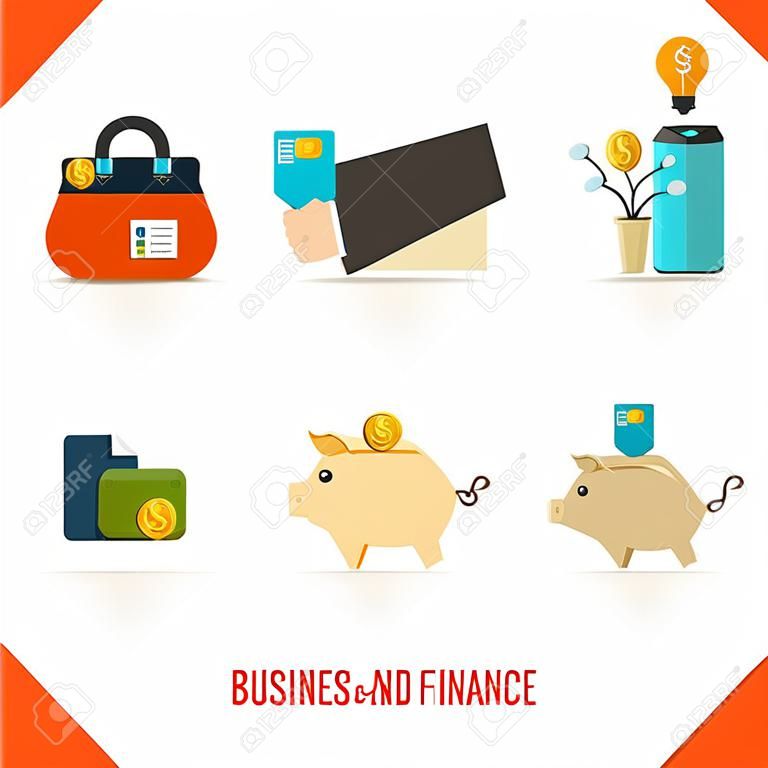Pictogramset voor bedrijven en financiën