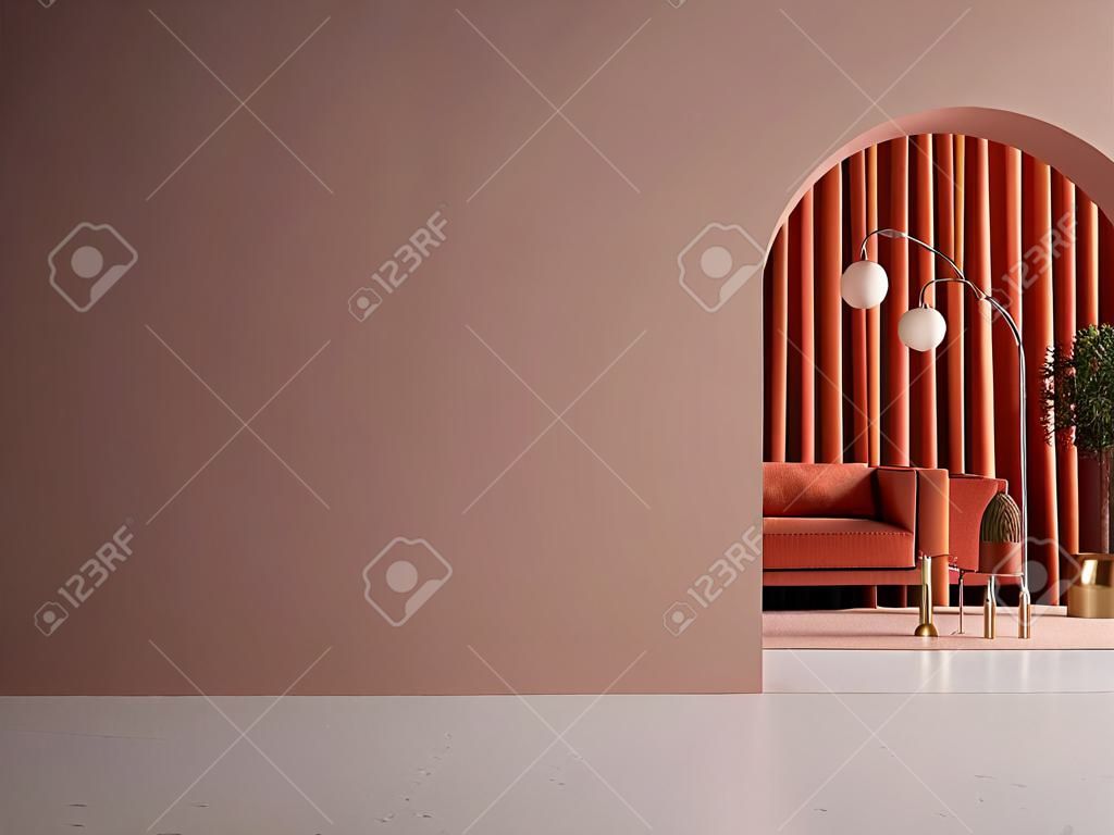 conceptual interior room 3d illustration