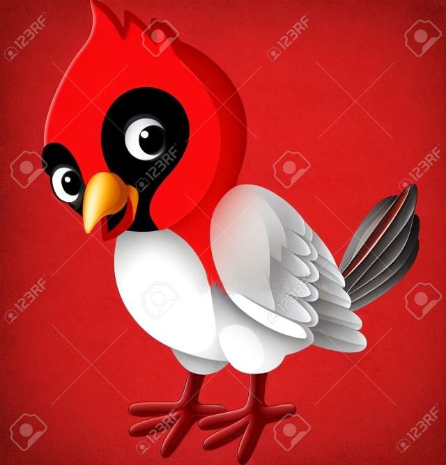 卡通漂亮紅衣主教鳥