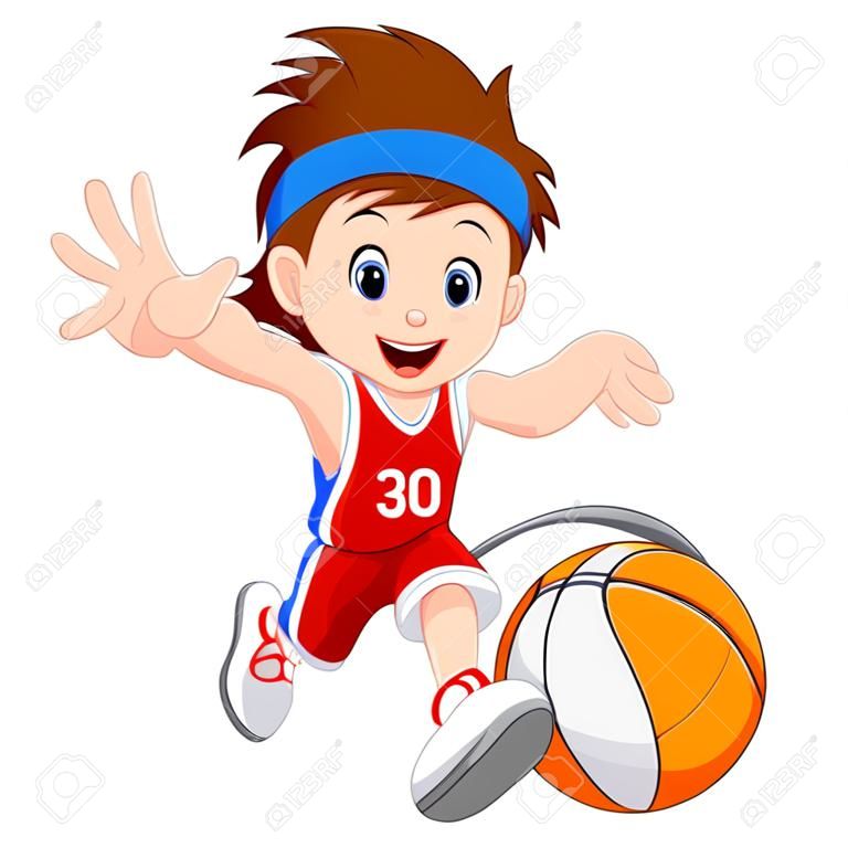 男孩籃球運動員