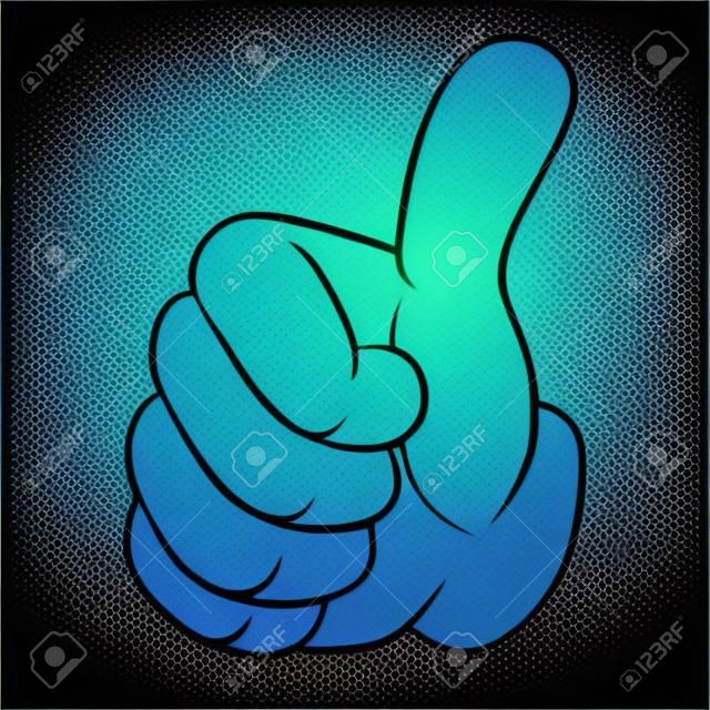 Art vector hand gesture with thumb up.