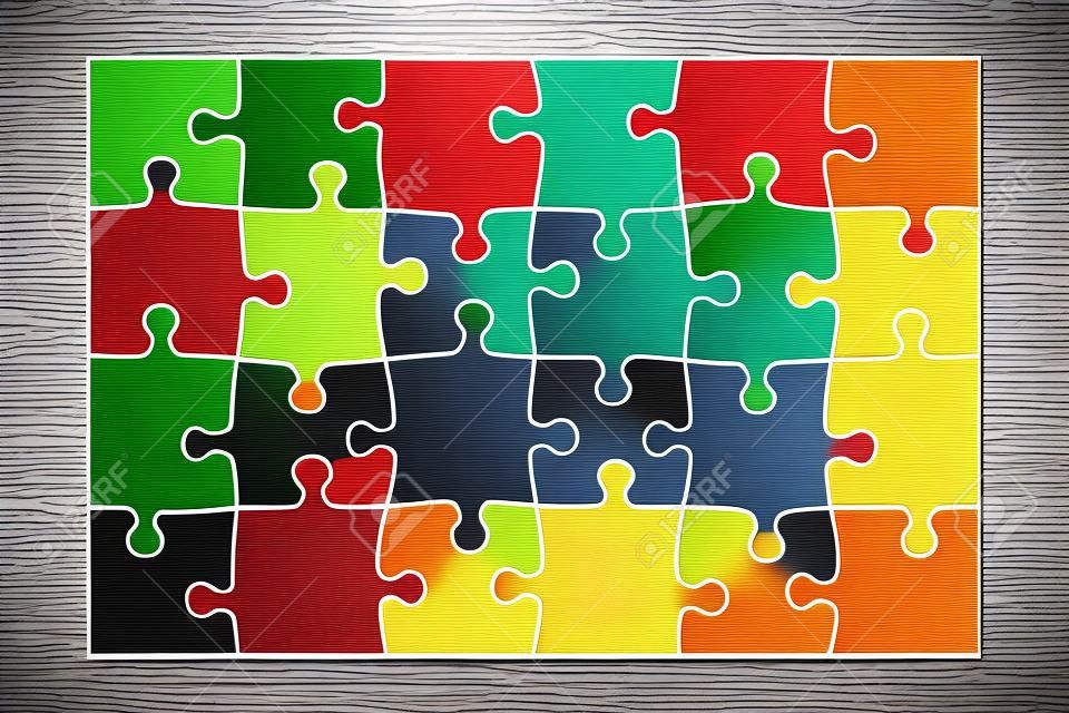 Jigsaw Puzzle plantilla de 24 piezas vectorial.