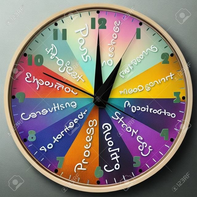 Colored business time wall clock