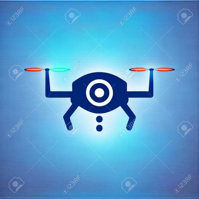 Ikona robota drona powietrznego używana do celów komercyjnych, mediów drukowanych w sieci Web lub dowolnego rodzaju projektów wektorowych plików eps