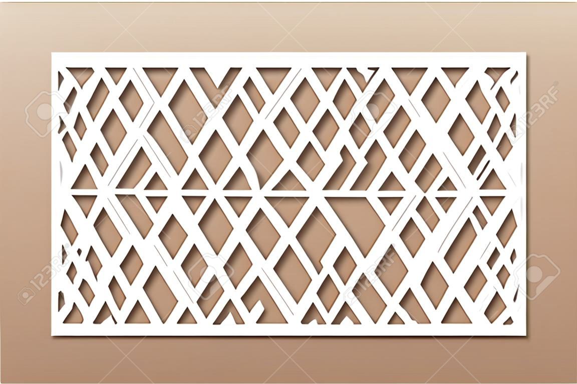 Decorative card for cutting. Recurring Artistic Arab mosaic pattern. Laser cut. Ratio 1: 2. Vector illustration.