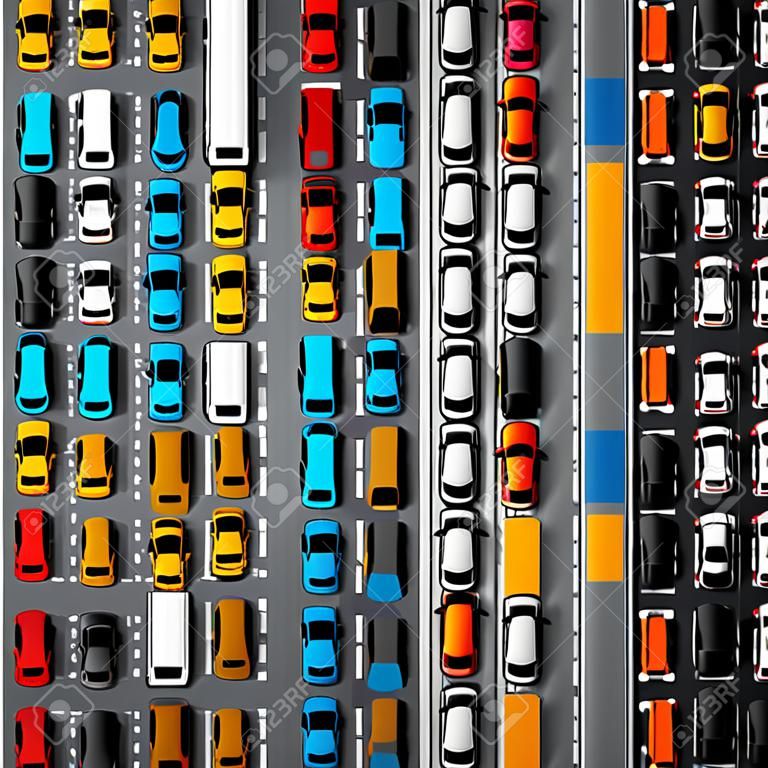 Road cars transport, traffic jam background. Vector illustration