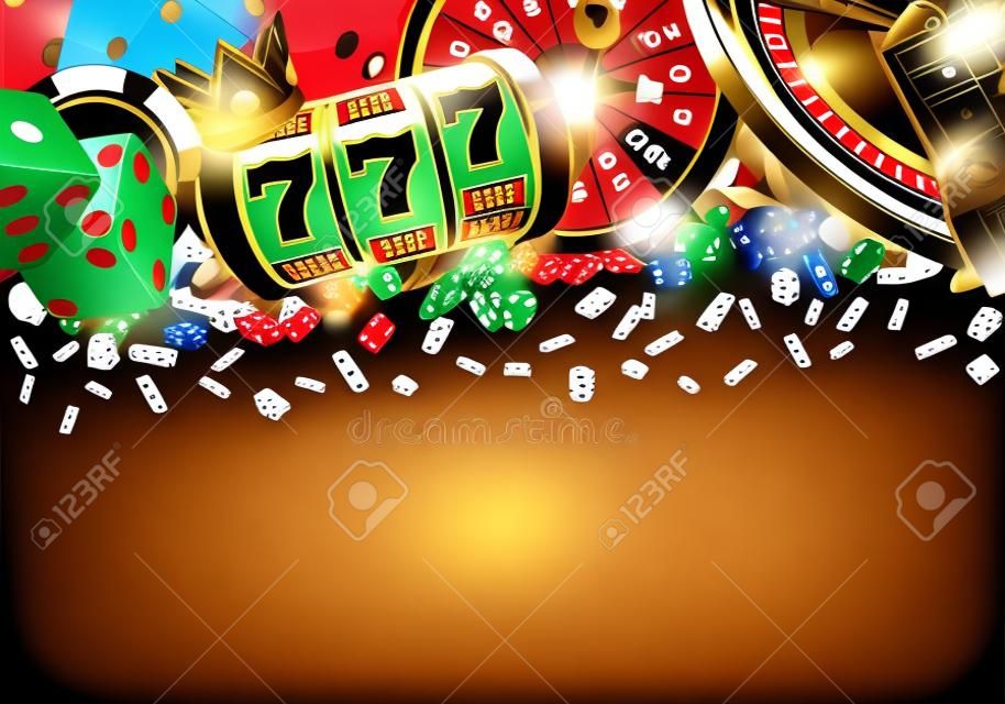 Casino dobbelstenen banner bord op achtergrond. Vector illustratie
