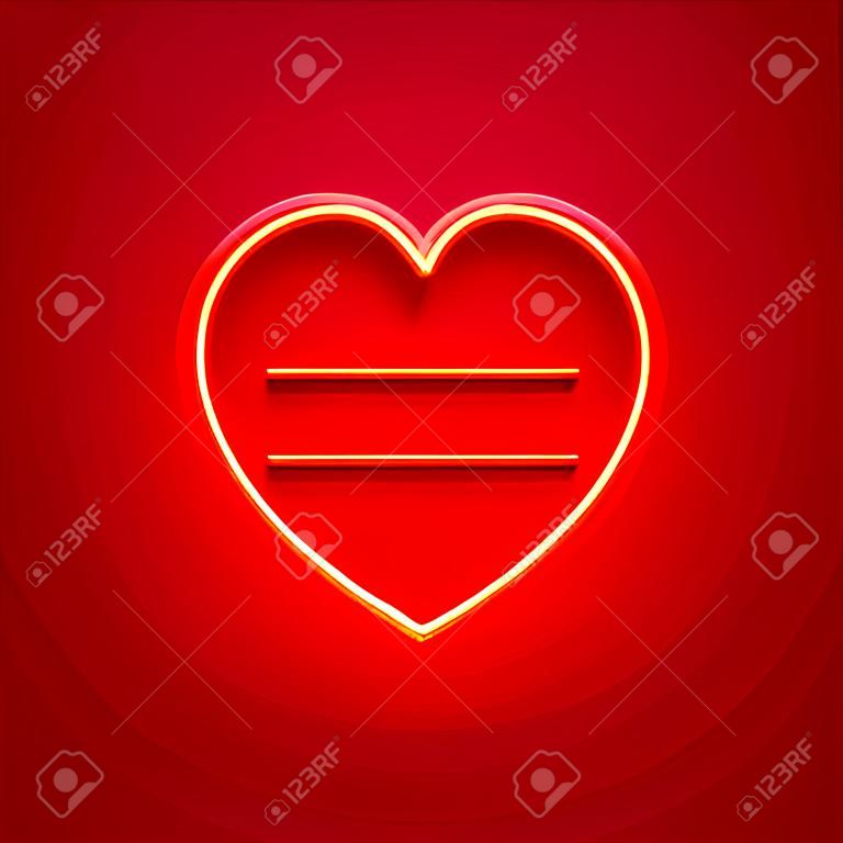 Neonowa ramka na czat w kształcie serca.