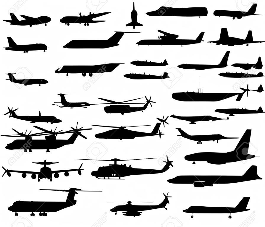 US Military Aircraft silhouettes moderne