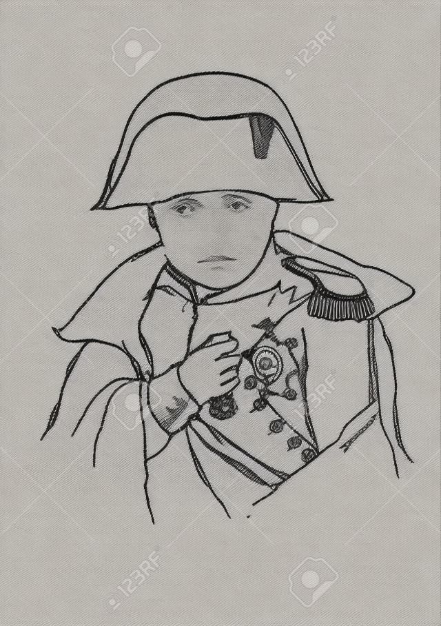 Napoleone Bonaparte disegno vettoriale ritratto