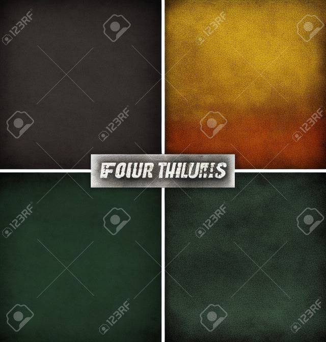 Quattro grunge texture impostato su diversi colori