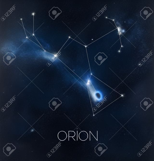 Ciel constellation d'Orion dans la nuit