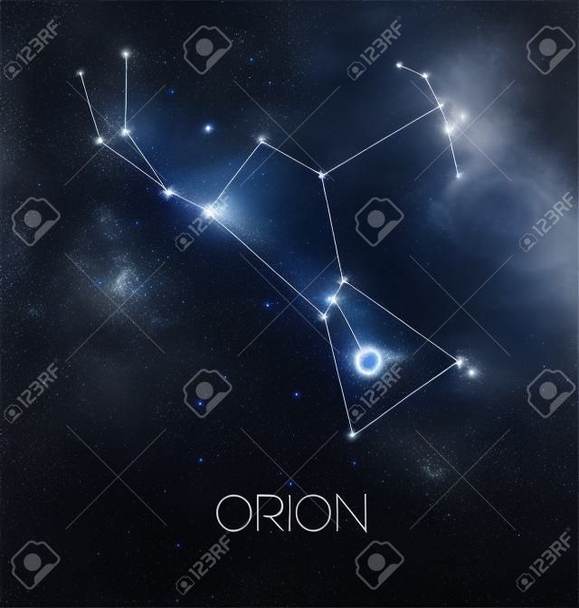 Созвездие Ориона в ночном небе