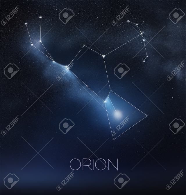Ciel constellation d'Orion dans la nuit