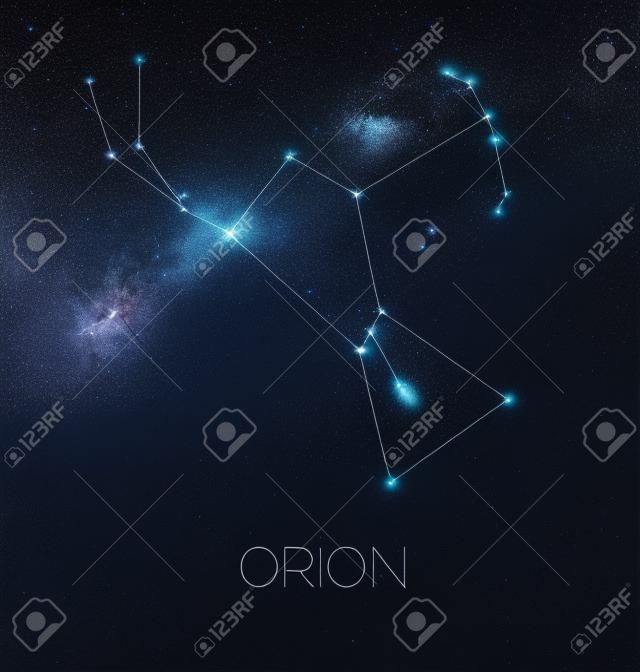 Gece gökyüzünde Orion takımyıldızı