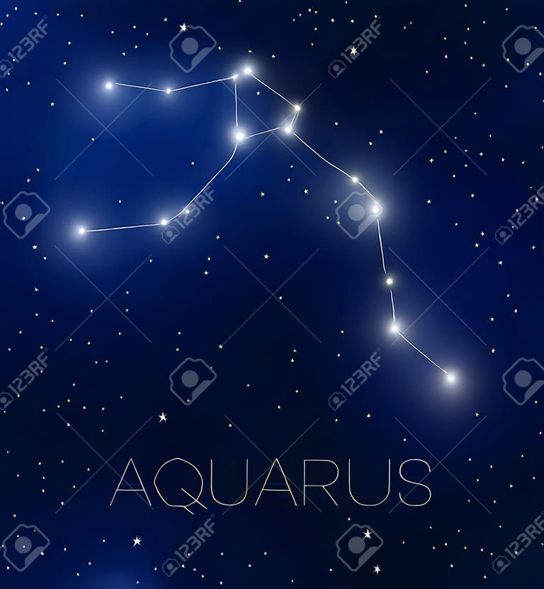Aquarius costellazione in cielo notturno