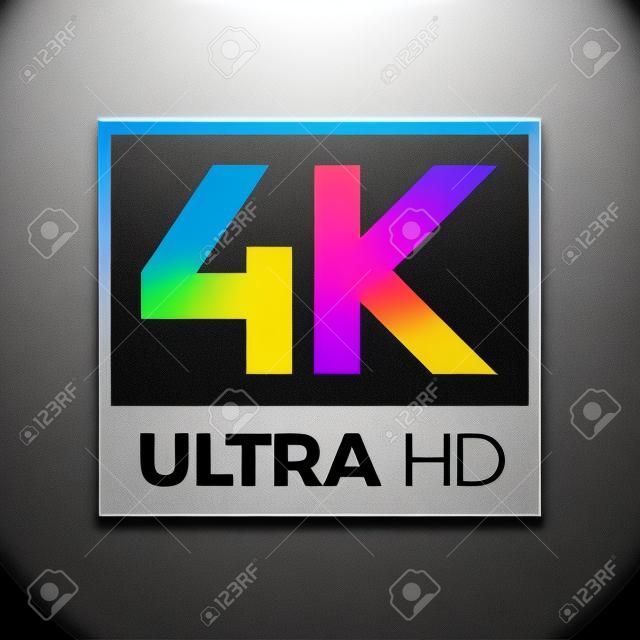 4K Ultra HD符號，高清4K分辨率標記，UHD-2160p