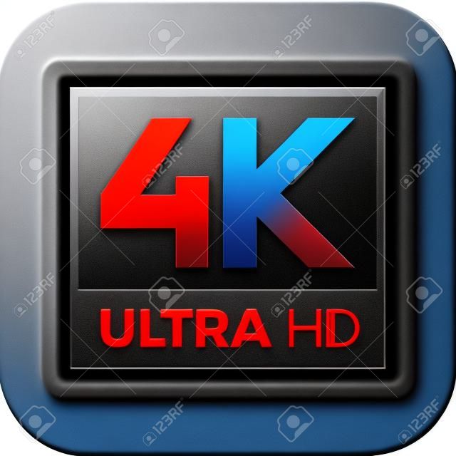 4K Ultra HD symbol, High definition 4K resolution mark, UHD - 2160p