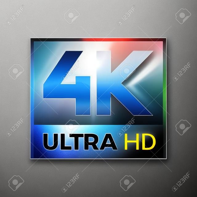 4K Ultra HD symbol, High definition 4K resolution mark, UHD - 2160p