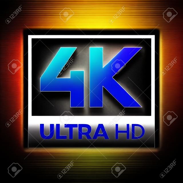 4K Ultra HD szimbólum, nagyfelbontású 4K felbontású jel, UHD - 2160p