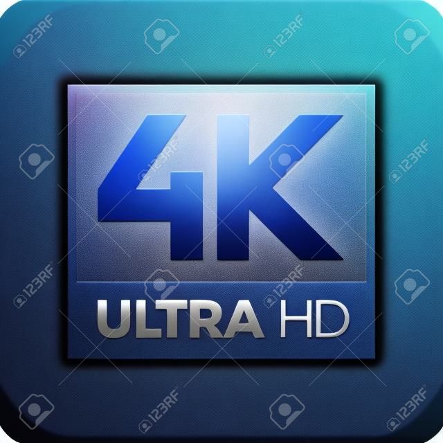 Símbolo 4K Ultra HD, marca de resolução 4K de alta definição, UHD - 2160p