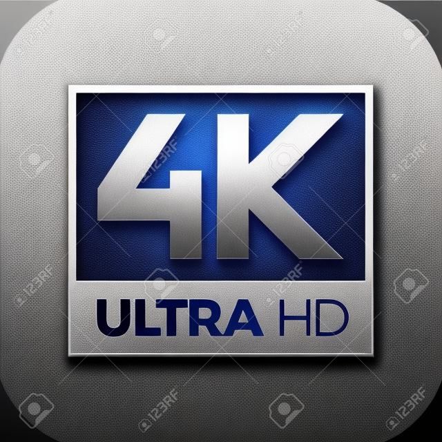 Símbolo 4K Ultra HD, marca de resolução 4K de alta definição, UHD - 2160p