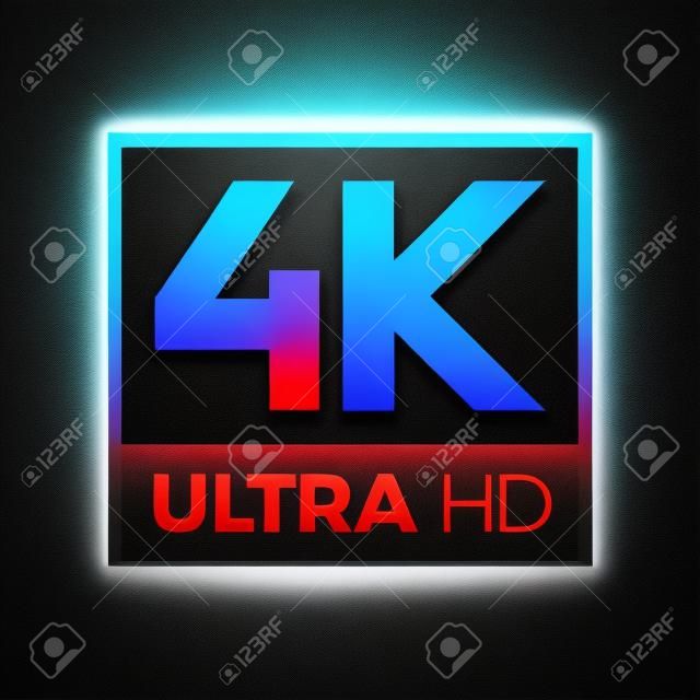 4KウルトラHDシンボル、高精細4K解像度マーク、UHD - 2160p