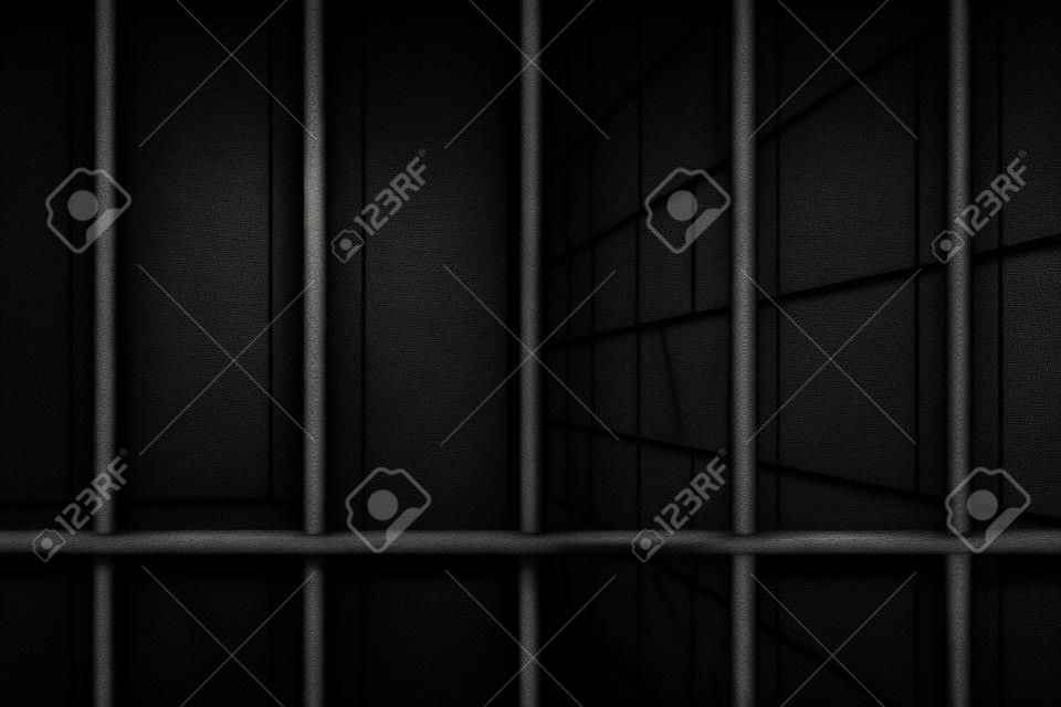 Vieux barres de prison verrouillage de cellule noir foncé et léger
